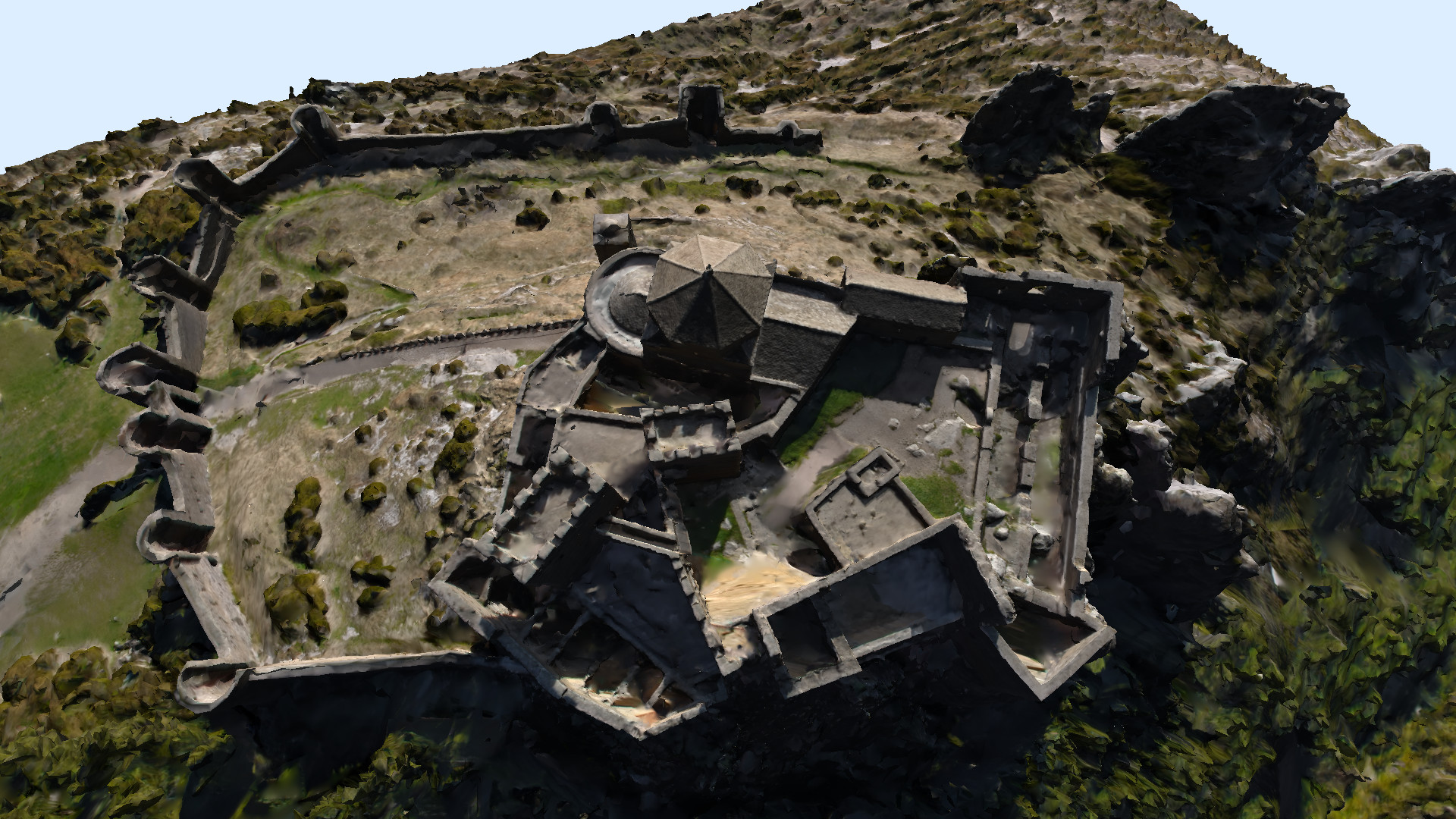 Overhead castle dataset render