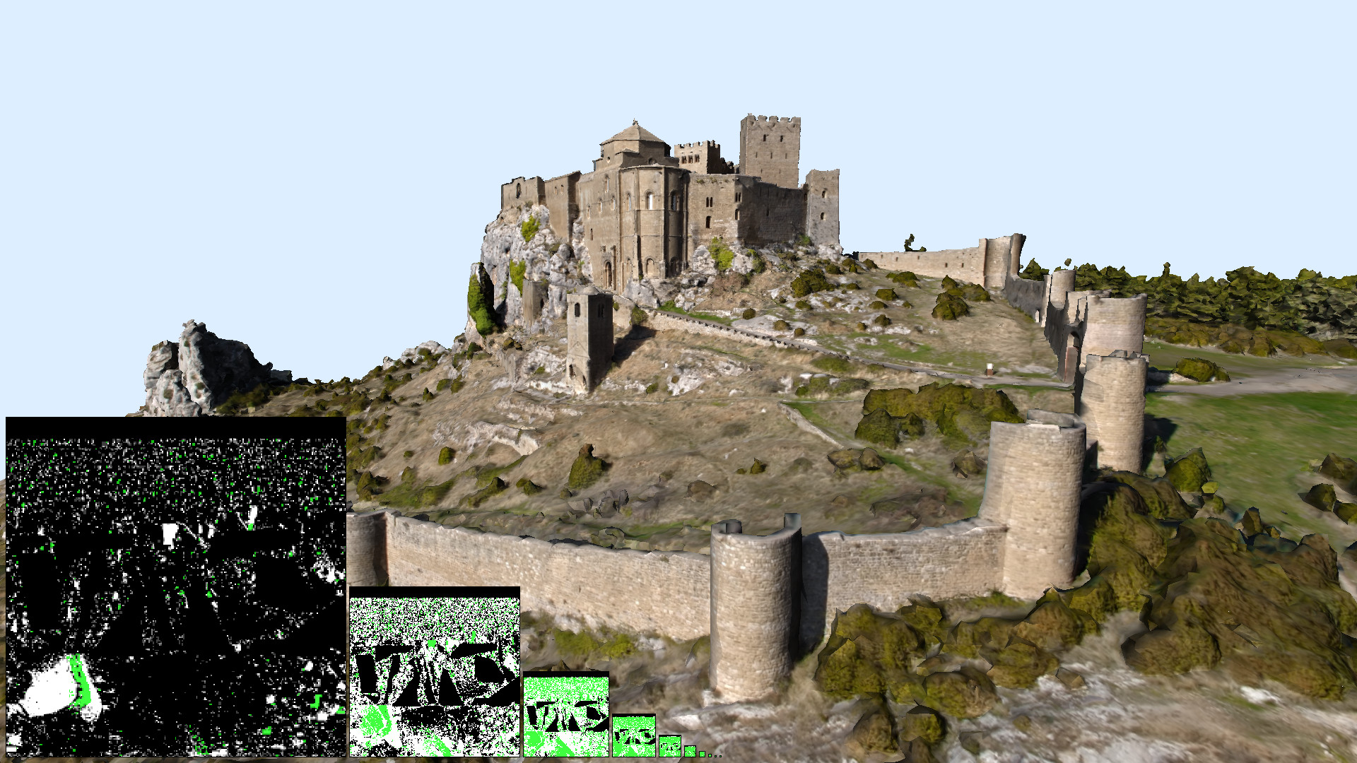 Castle render with mip and residency visualisation