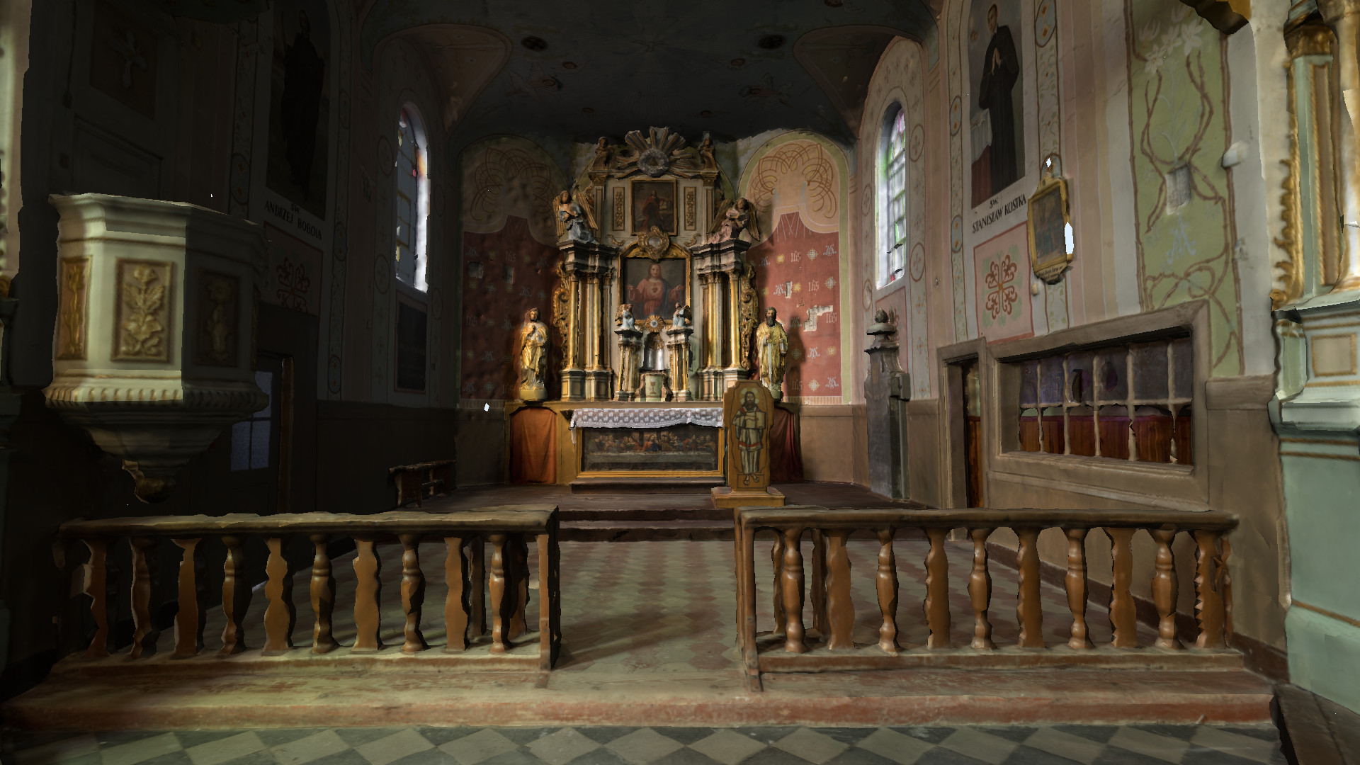 Church interior cultural heritage render